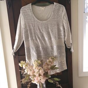 Tribal Jean co Sequin tee